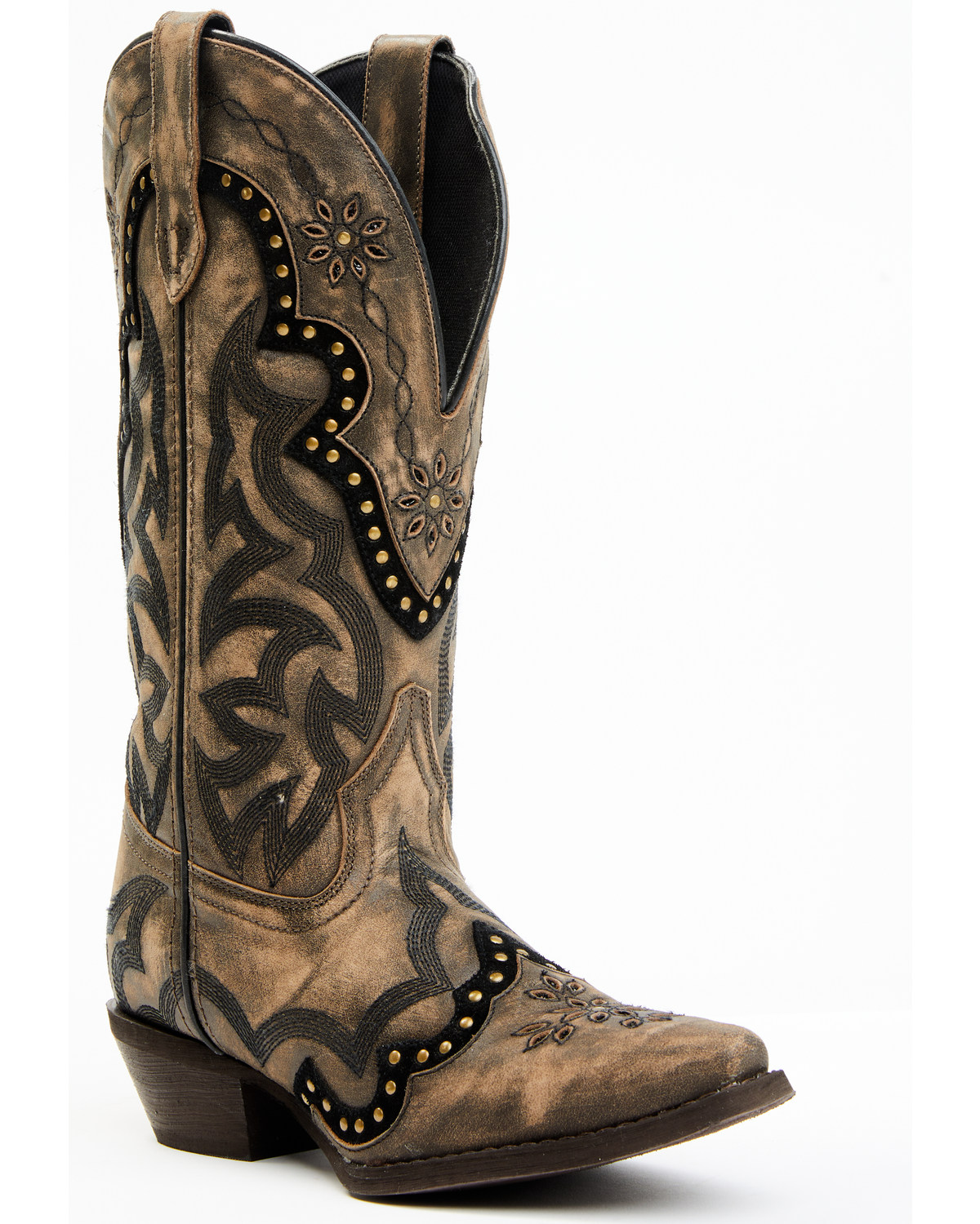 Laredo Women's Skyla Floral Studded Western Performance Boots - Snip Toe