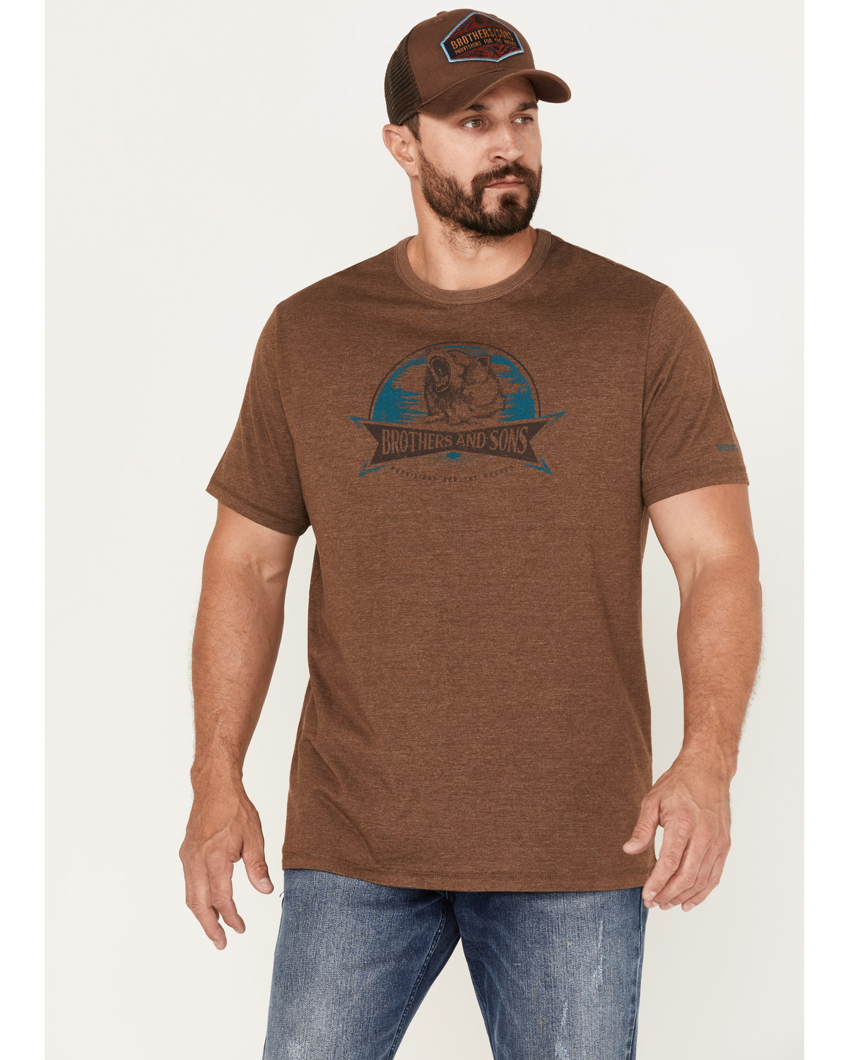 Brothers and Sons Men's Bear Logo Graphic T-Shirt