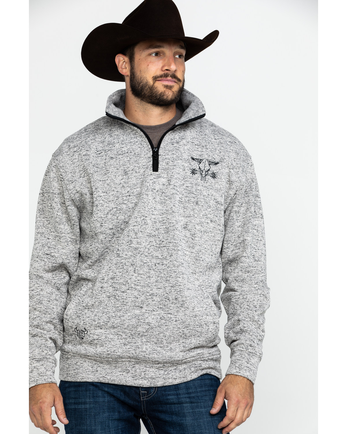 mens western fleece pullover