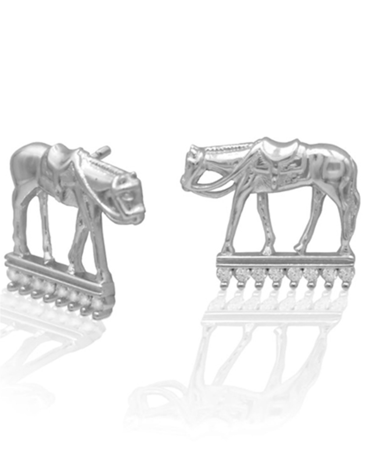 Kelly Herd Women's Silver Pleasure Horse Stud Earrings