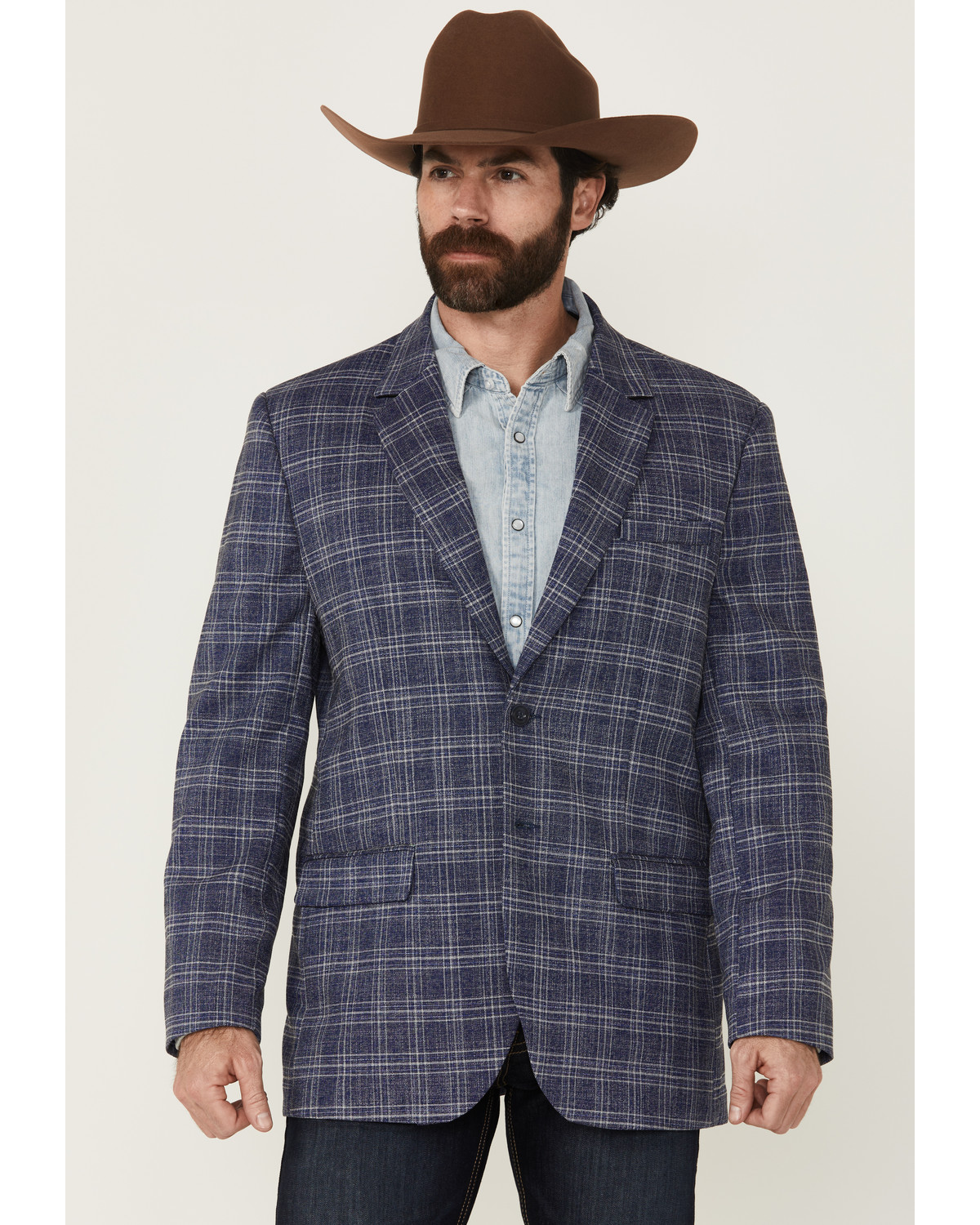 Rock & Roll Denim Men's Plaid Print Modern Fit Sportcoat