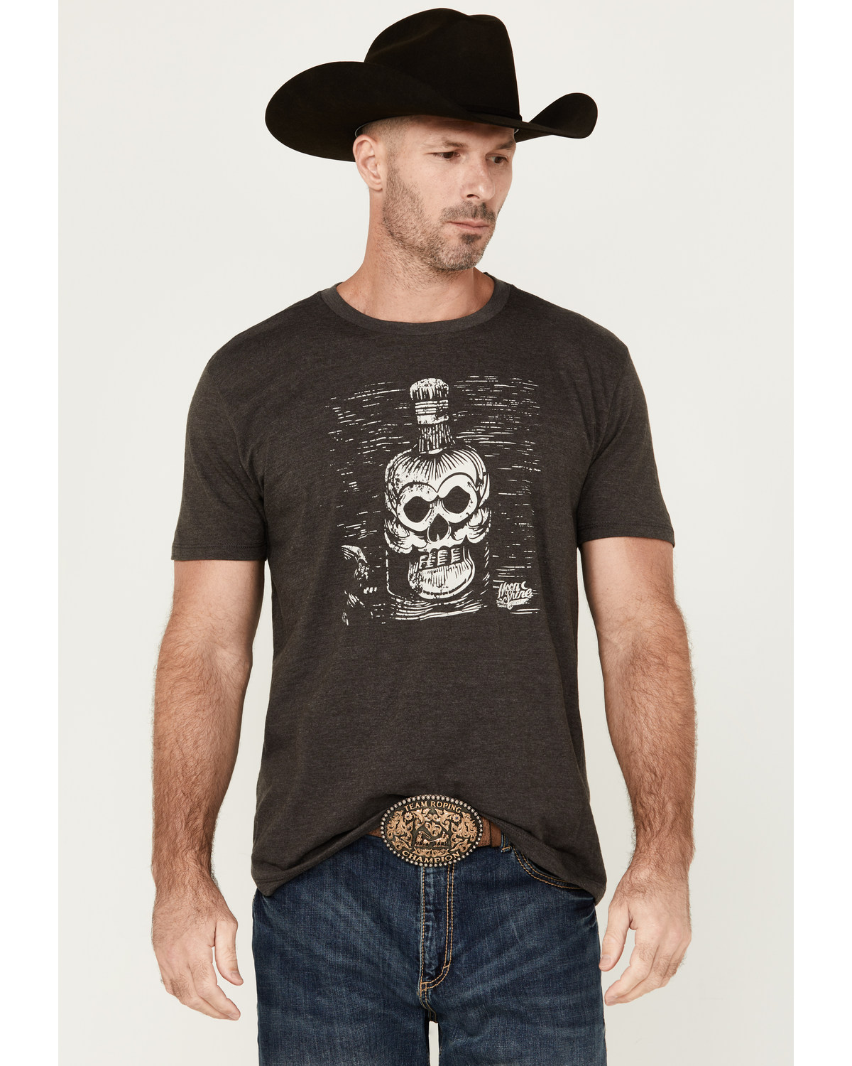 Moonshine Spirit Men's Bottle Lines Short Sleeve Graphic T-Shirt