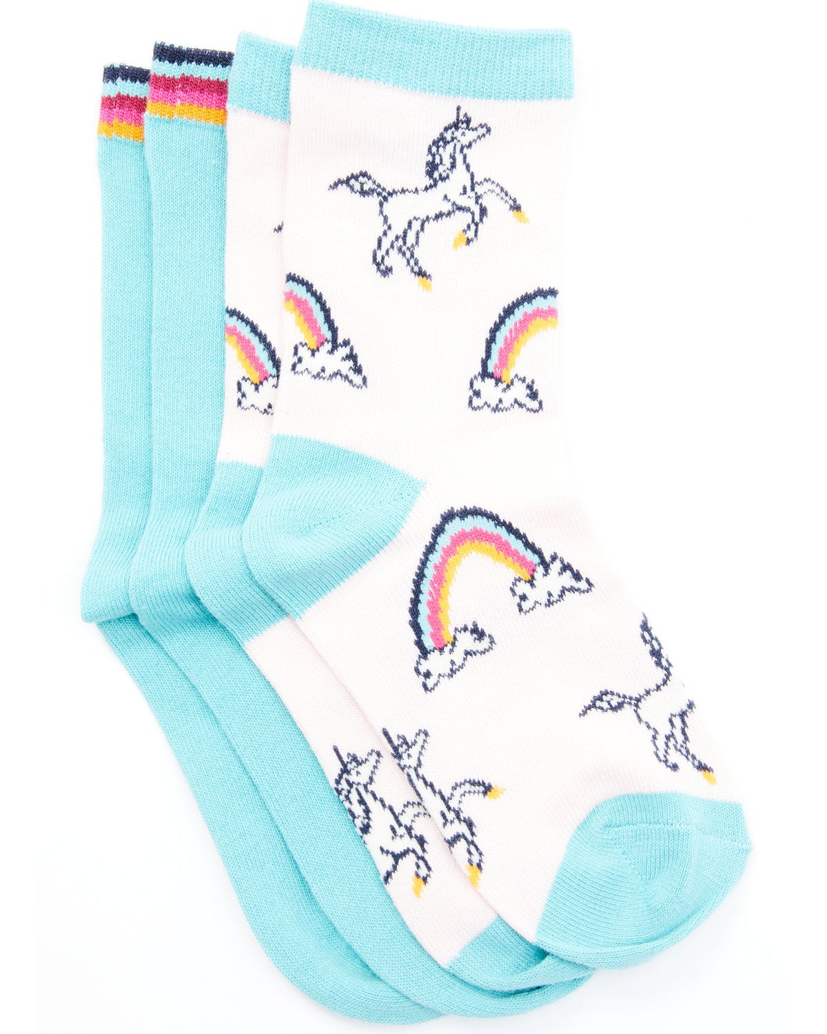 Shyanne Girls' Rainbow Crew Socks - 2 Pack