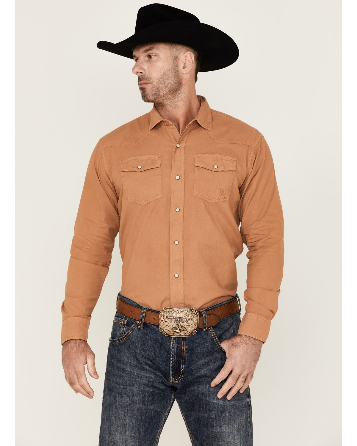 Ariat Men's Ace Solid Retro Long Sleeve Snap Western Shirt