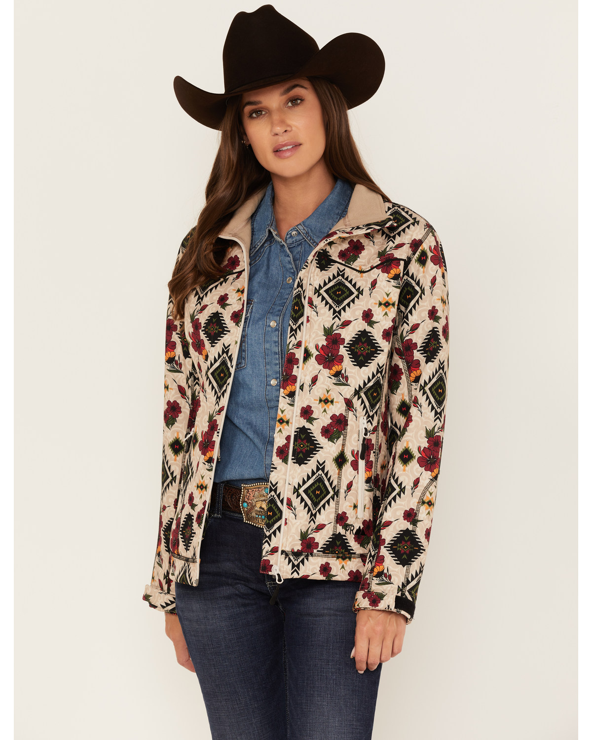Powder River Outfitters Women's Floral Southwestern Print Softshell Jacket