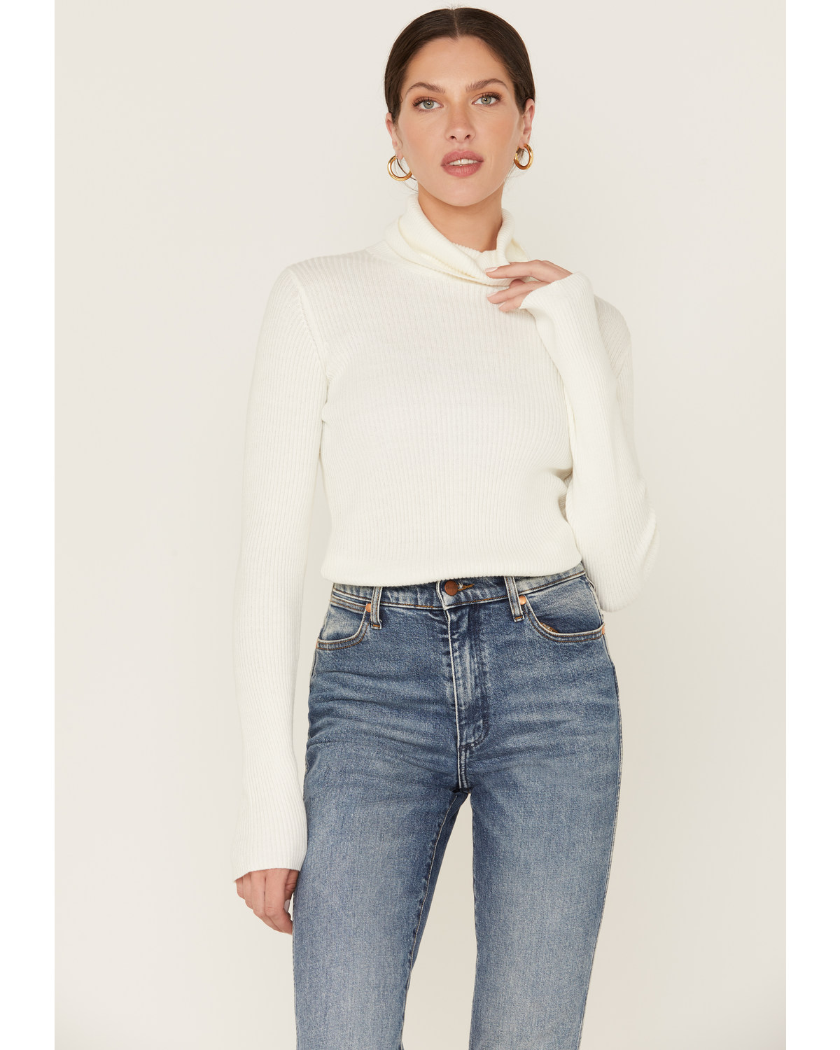 Cleo + Wolf Women's Ribbed Turtleneck Sweater