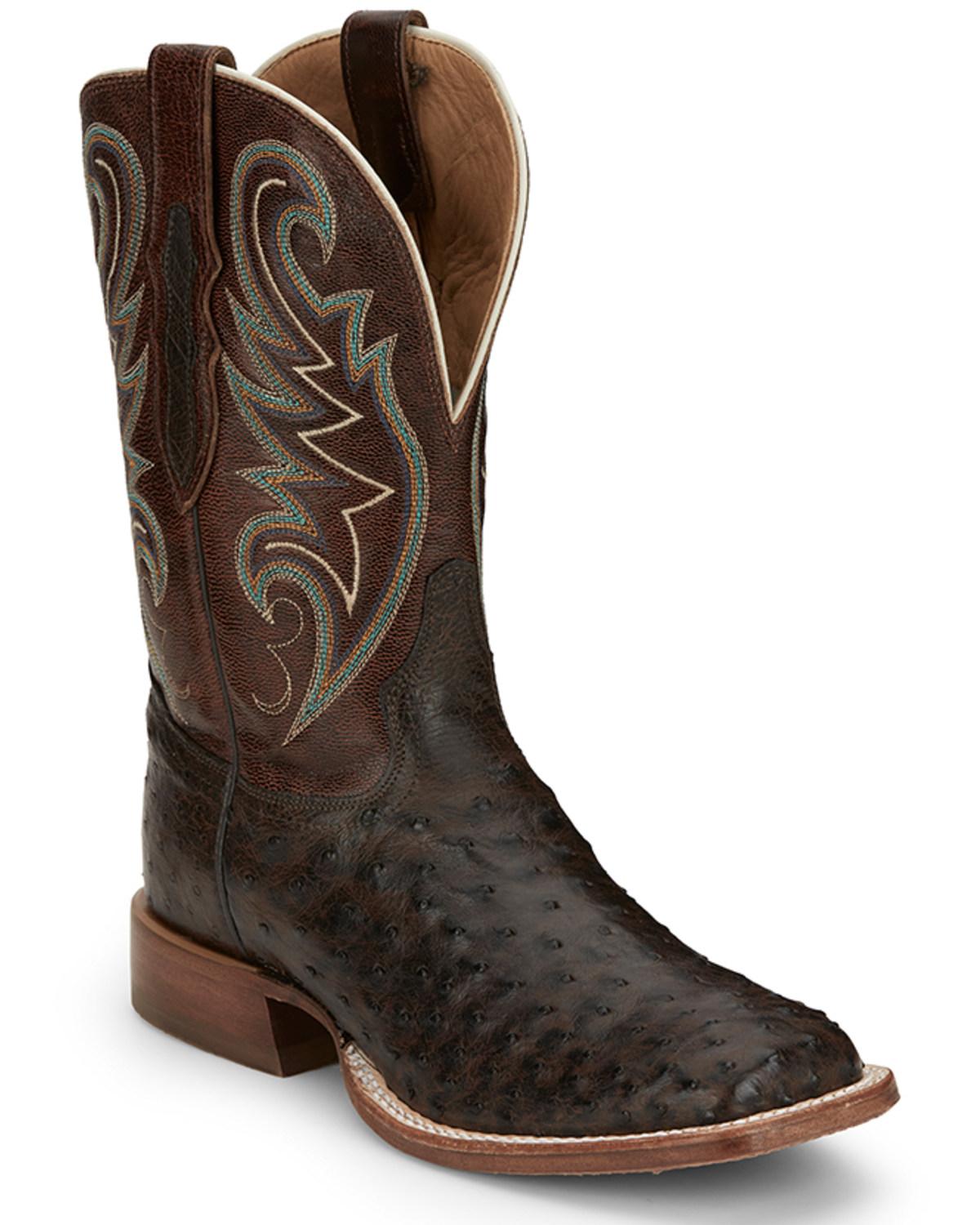Tony Lama Men's Sienna Exotic Full Quill Ostrich Western Boots - Broad Square Toe