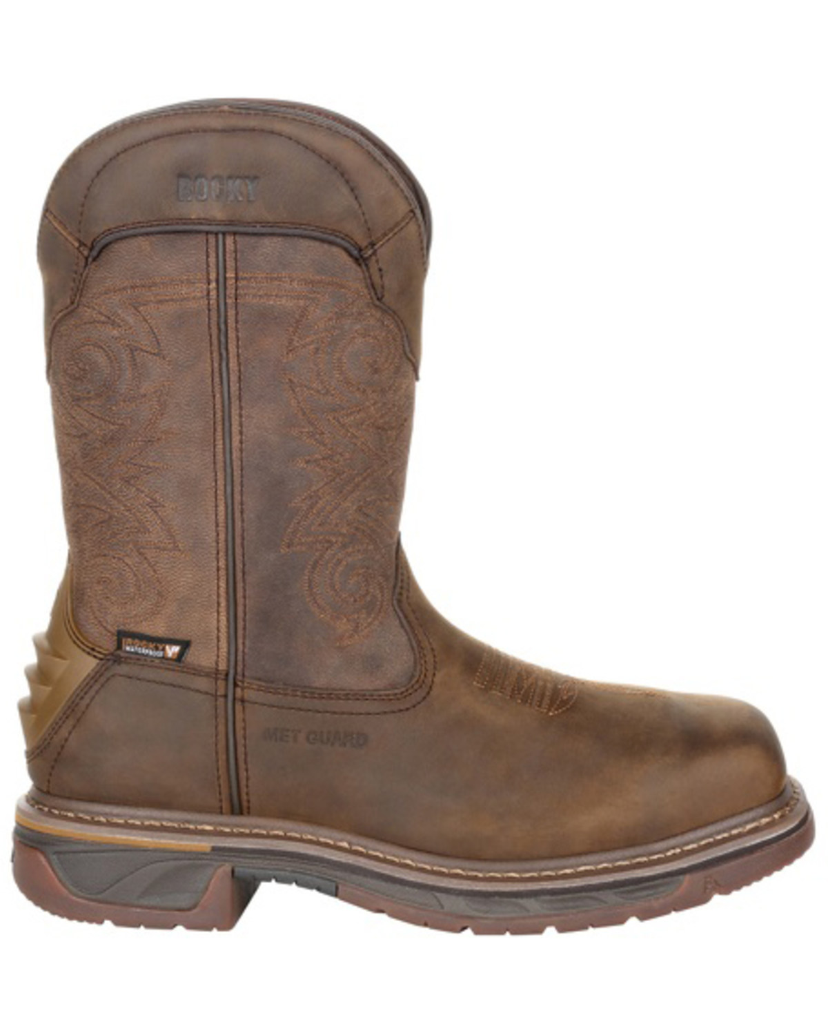 rocky iron skull composite toe waterproof western boot