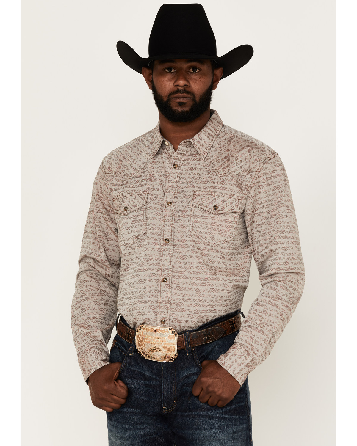 Cody James Men's Century Southwestern Jacquard Print Long Sleeve Snap Western Shirt