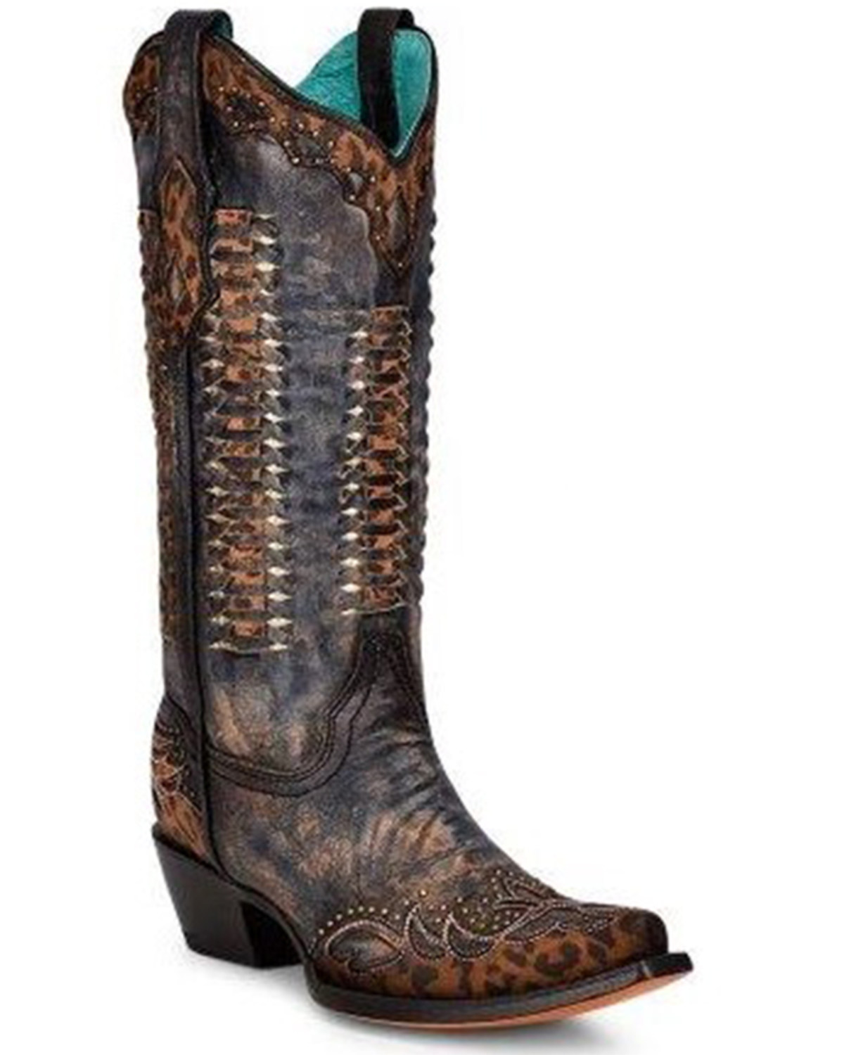 Corral Women's Leopard Print Woven Western Boots - Snip Toe