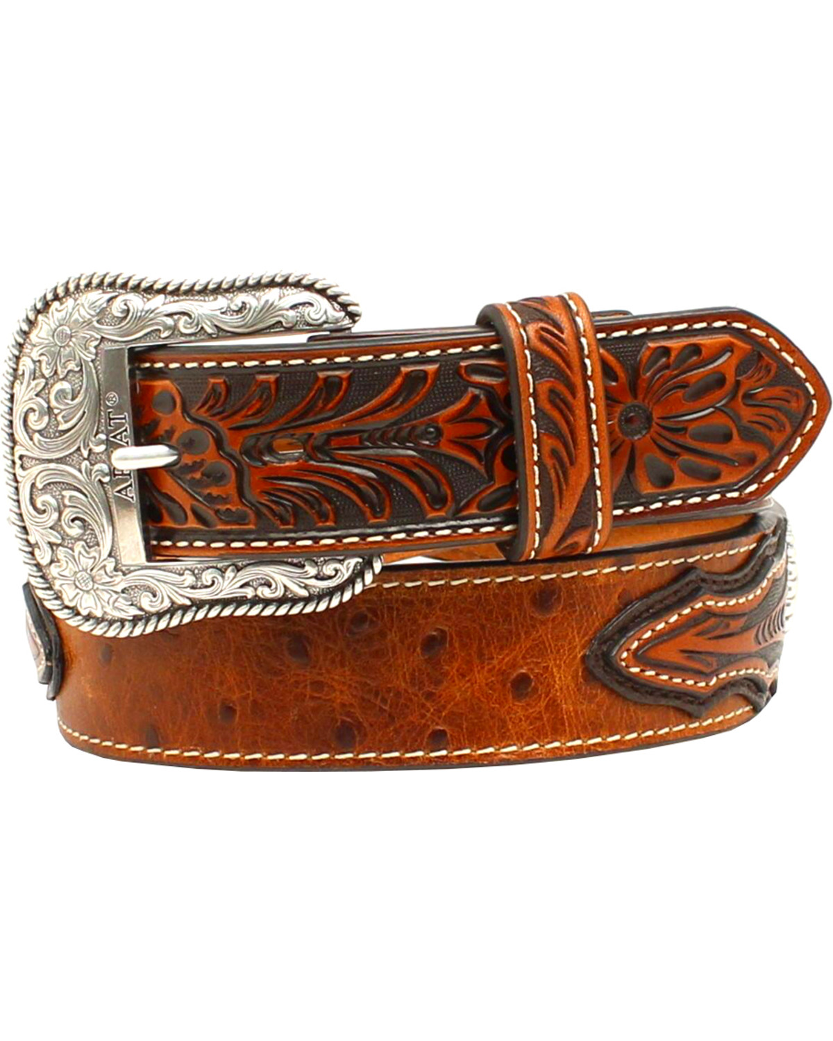 Ariat Men's Ostrich Concho Leather Belt | Boot Barn