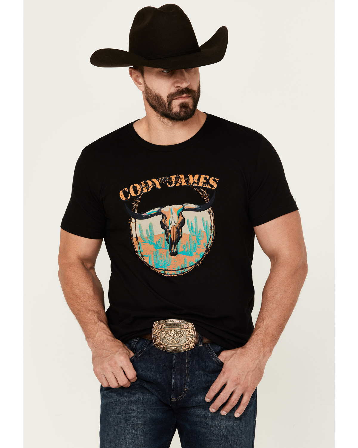 Cody James Men's Skull Cactus Short Sleeve Graphic T-Shirt