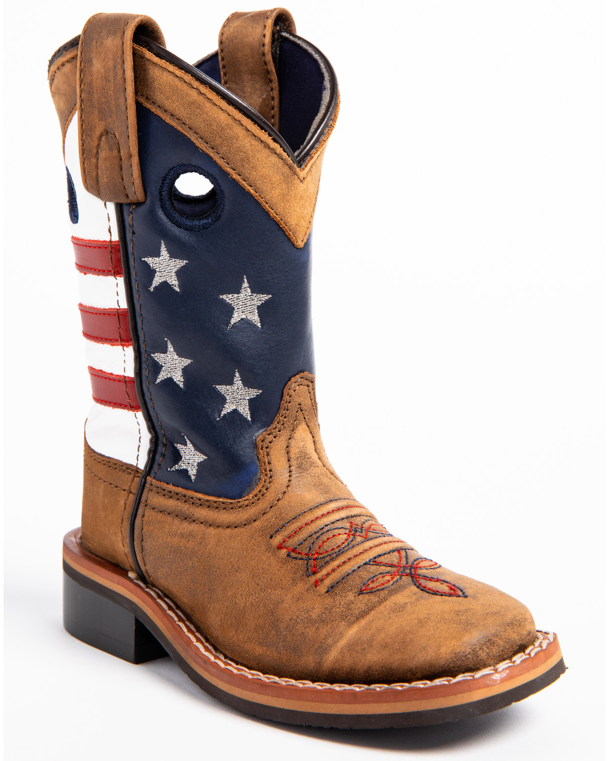 Cody James Boys' USA Flag Western Boots - Broad Square Toe