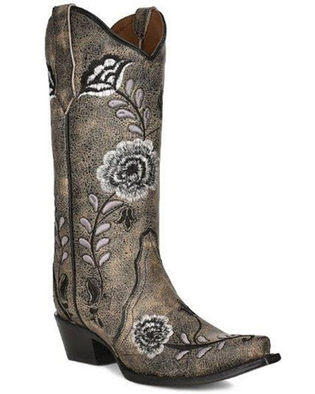 Corral Women's Floral Embroidered Western Boots - Snip Toe