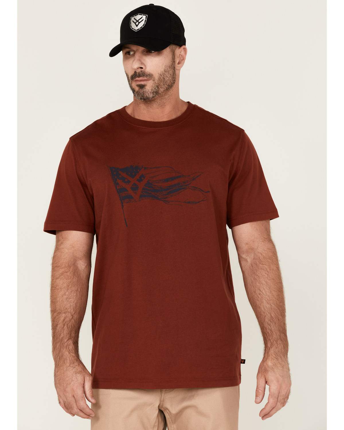 Hawx Men's Flying Flag Graphic Work T-Shirt