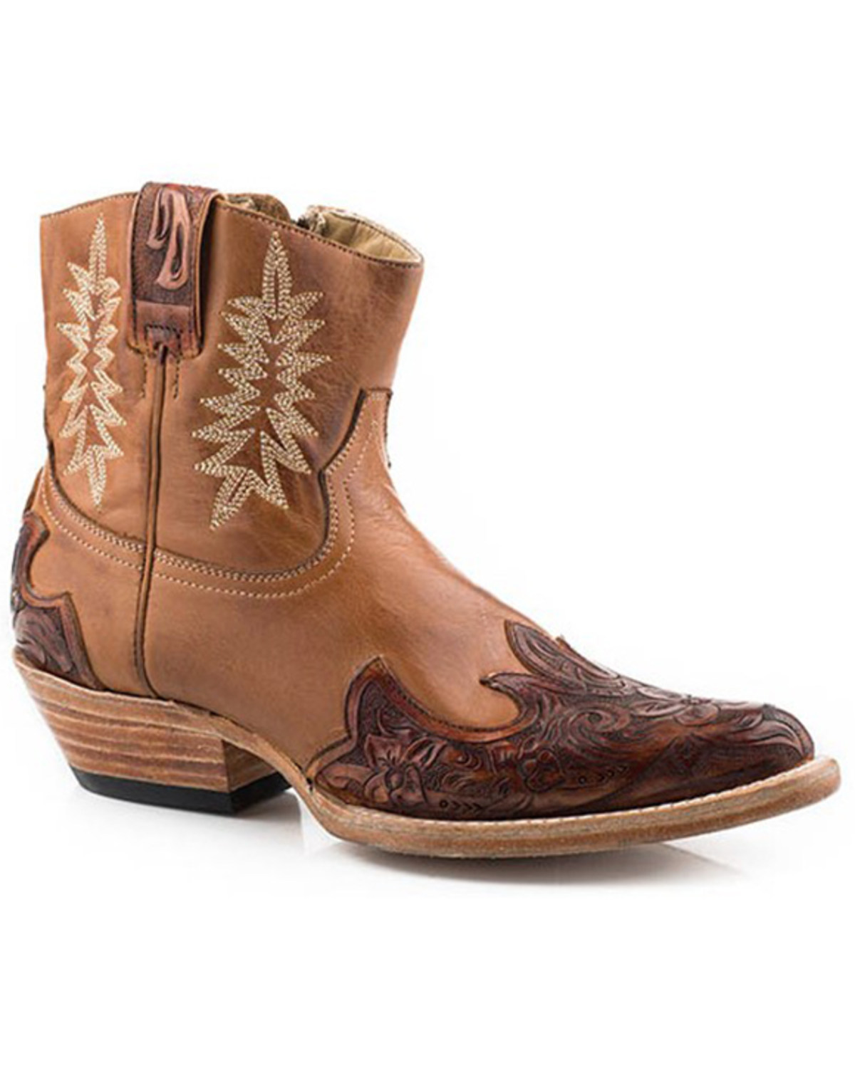 Stetson's Women's Tobacco Western Fashion Booties - Pointed Toe