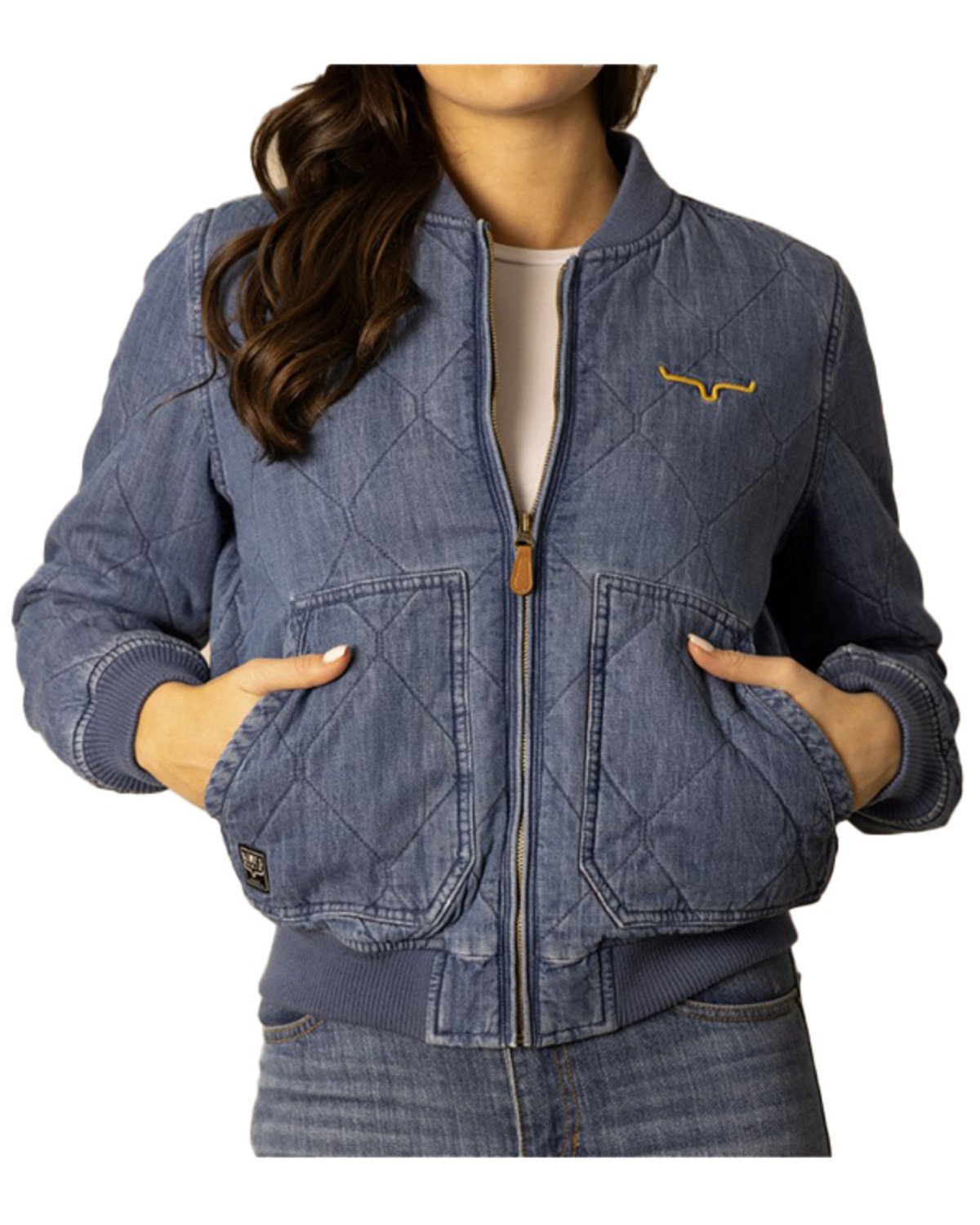 Kimes Ranch Women's Marino Denim Bomber Jacket