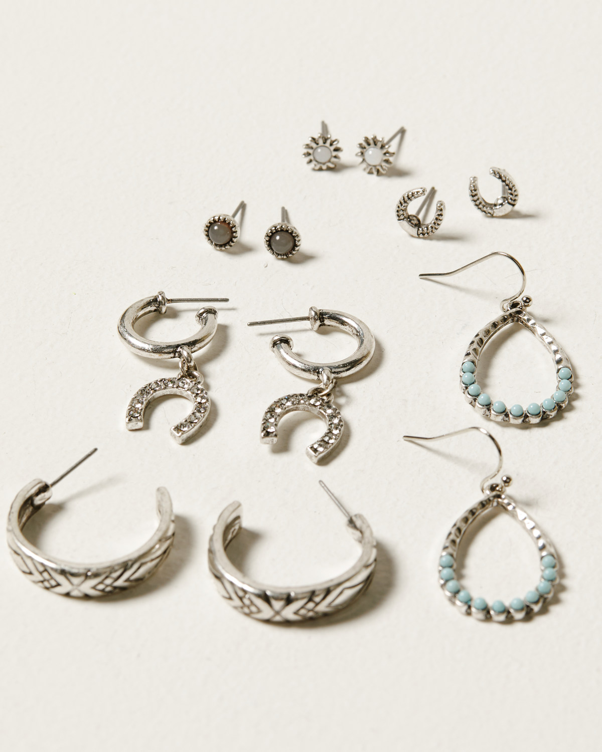 Shyanne Women's Horseshoe Icon and Hoop Earring Set - 6 Piece