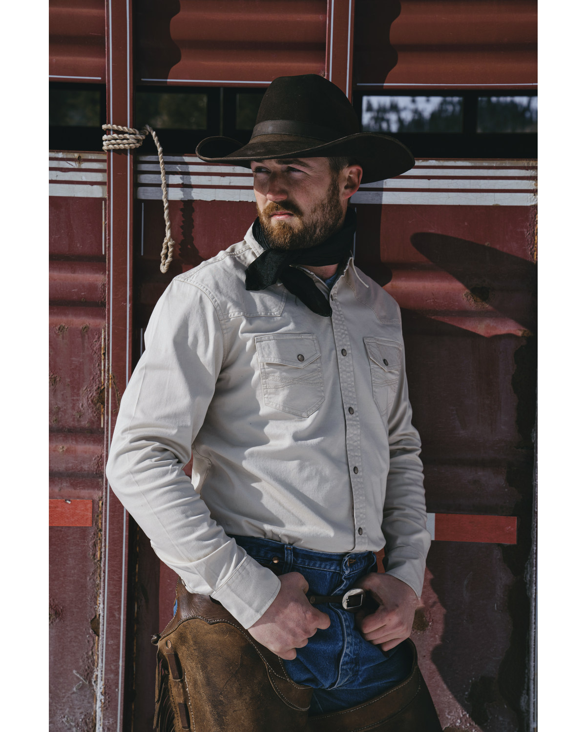 Blue Ranchwear Men's Heavy Twill Long Sleeve Snap Western Shirt