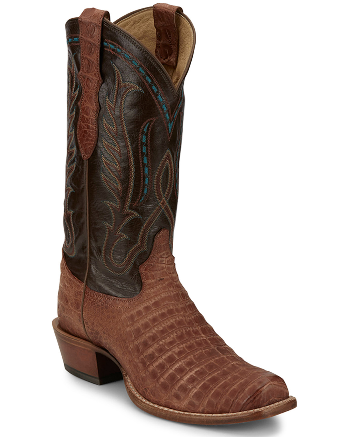 Tony Lama Men's Buffed Exotic Caiman Western Boots - Broad Square Toe