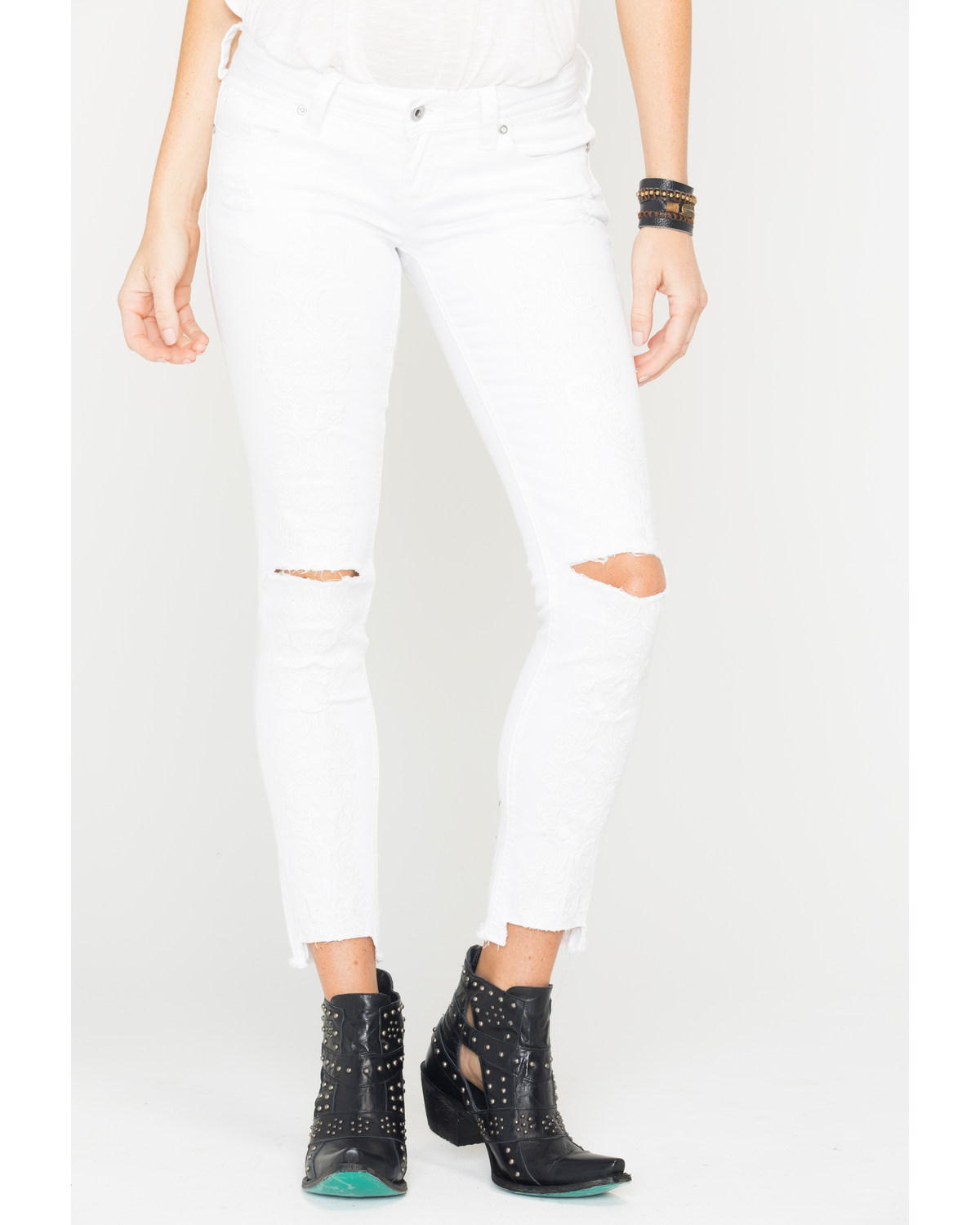 embroidered jeans skinny