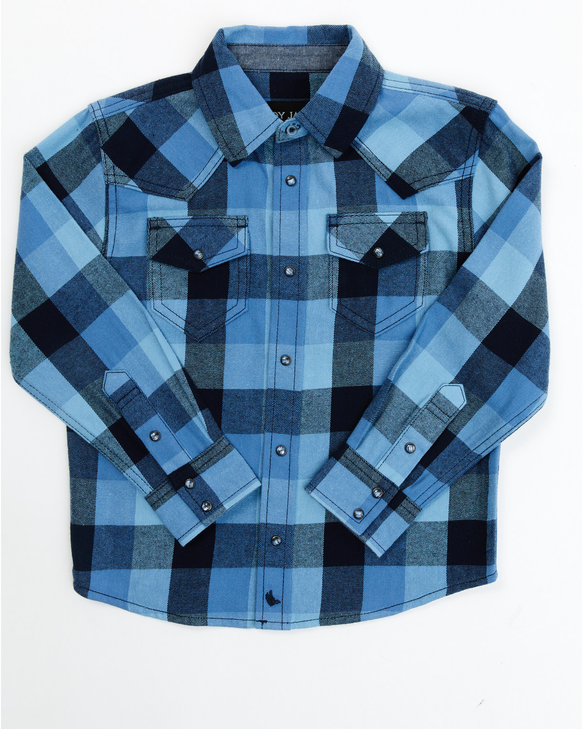 Cody James Boys' Plaid Print Long Sleeve Snap Western Shirt