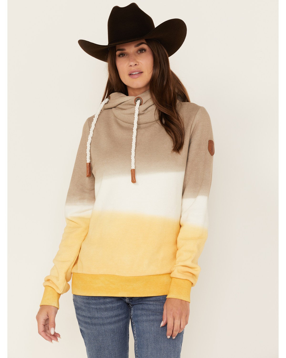 Wanakome Women's Serena Color Block Cowl Neck Hoodie
