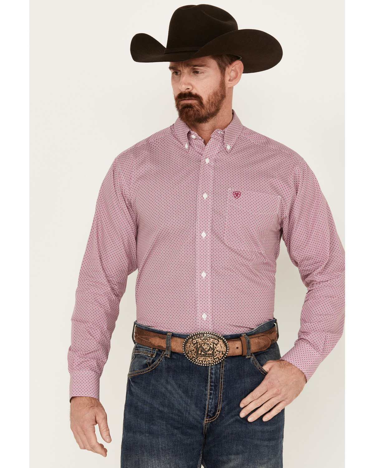 Ariat Men's Vince Geo Print Long Sleeve Button-Down Western Shirt