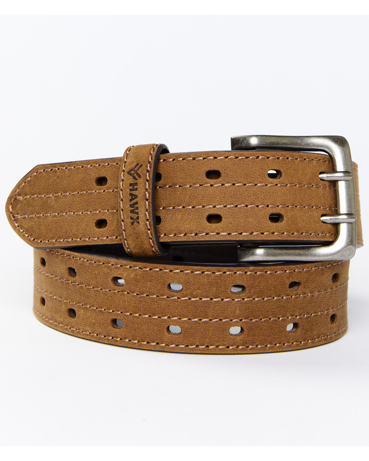 Hawx Men's Double Prong Reinforced Leather Belt