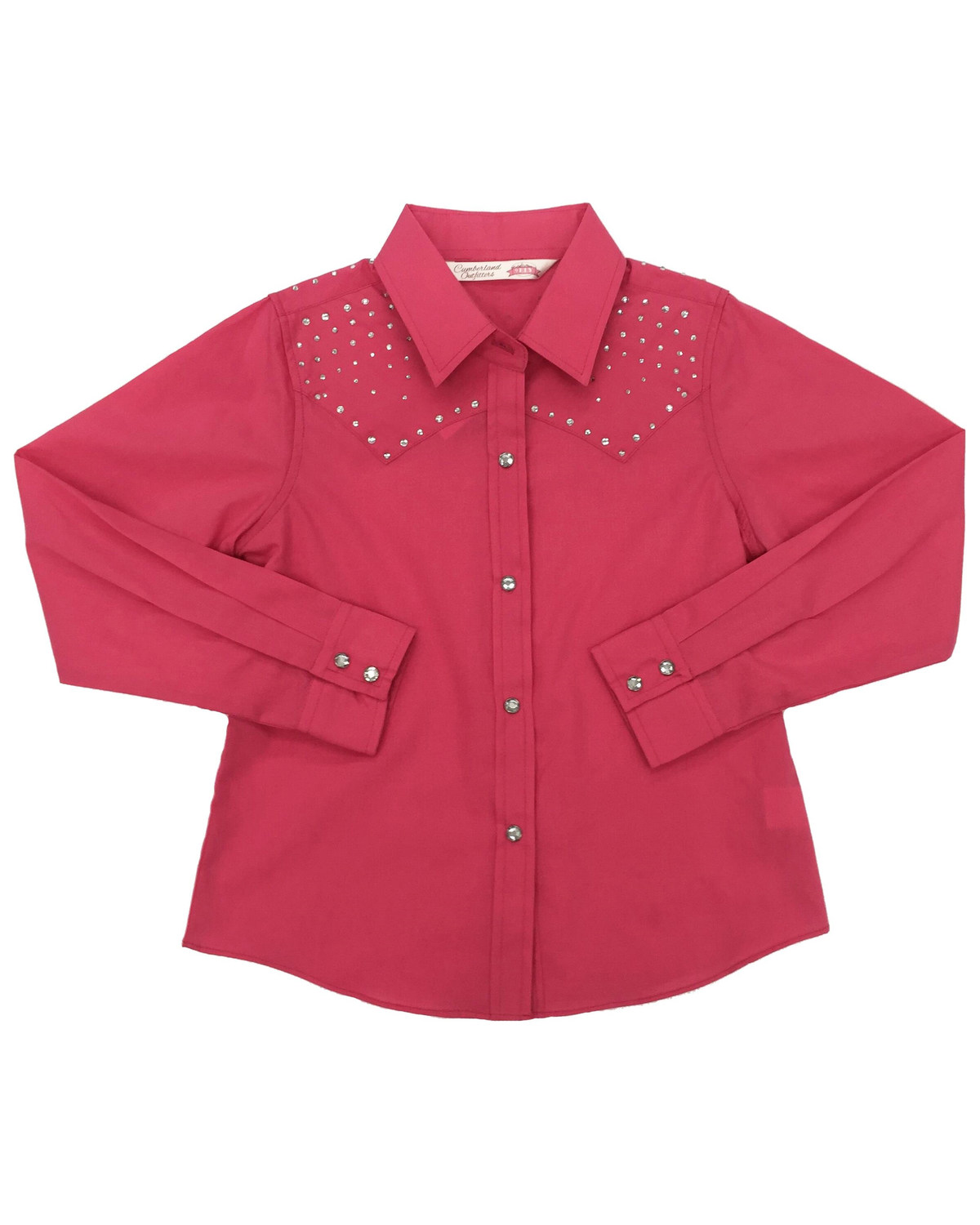 Cumberland Outfitters Girls Pink Rhinestone Long Sleeve Western Shirt Boot Barn