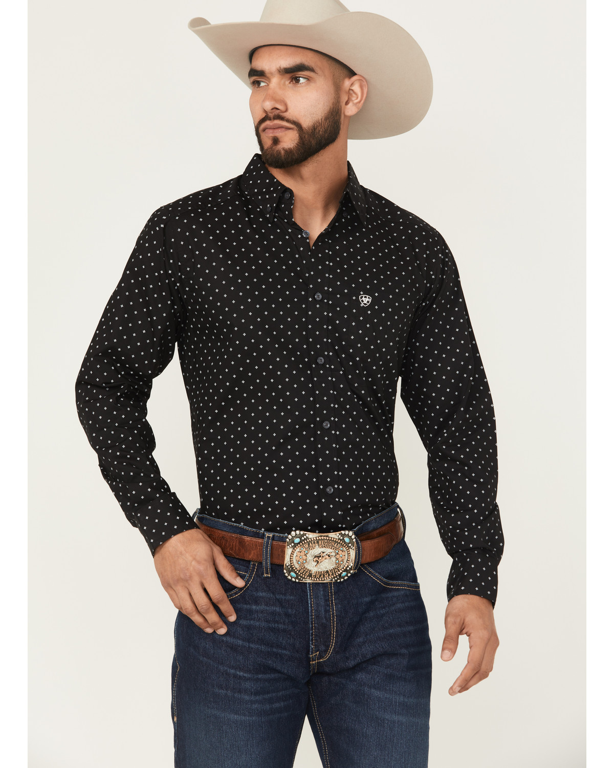Ariat Men's Seymour Geo Print Long Sleeve Button-Down Western Shirt