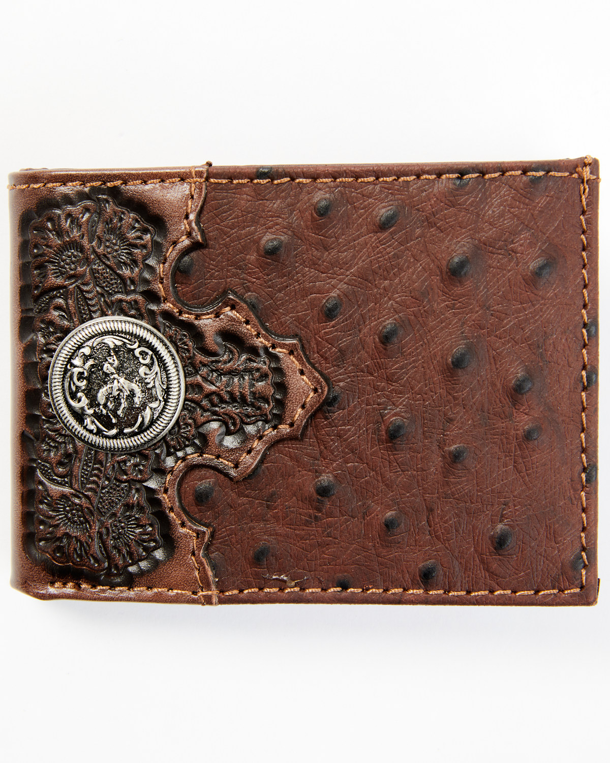 Cody James Men's Bifold Ostrich Print Embossed Bi-Fold Wallet