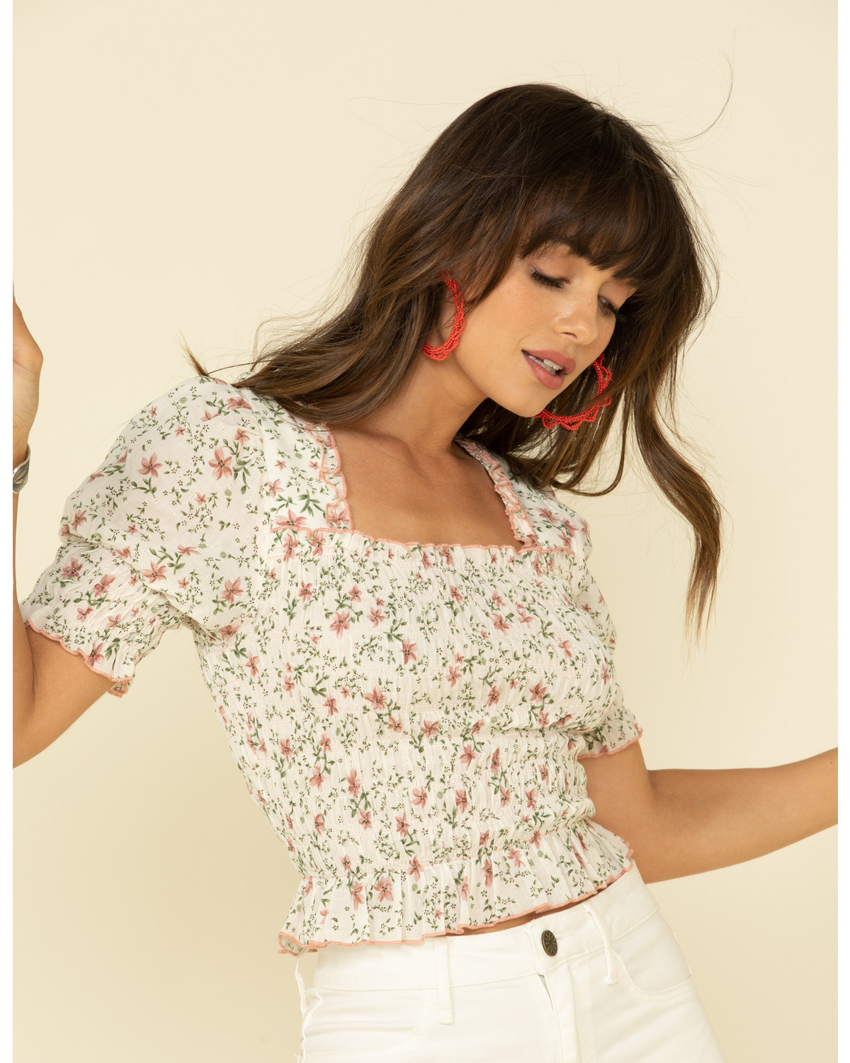 smocked peasant tops
