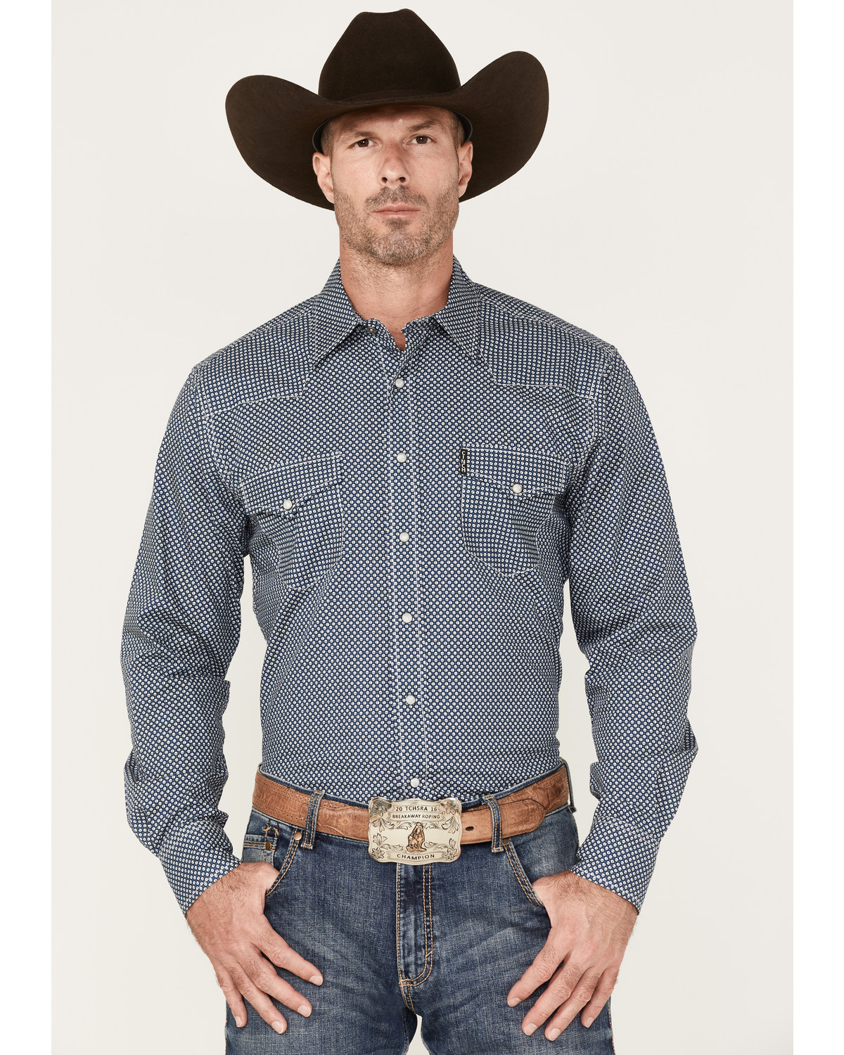 Cinch Men's Modern Fit Small Geo Print Snap Western Shirt