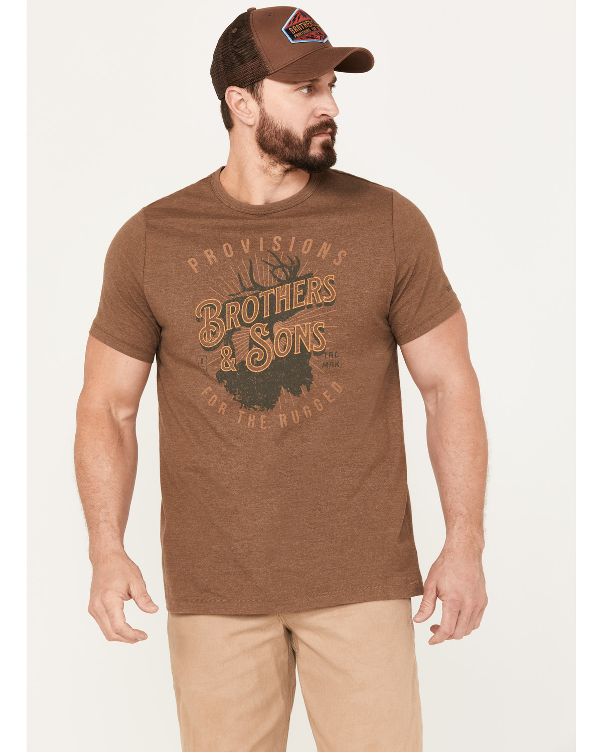 Brothers and Sons Men's Elk Label Short Sleeve Graphic T-Shirt