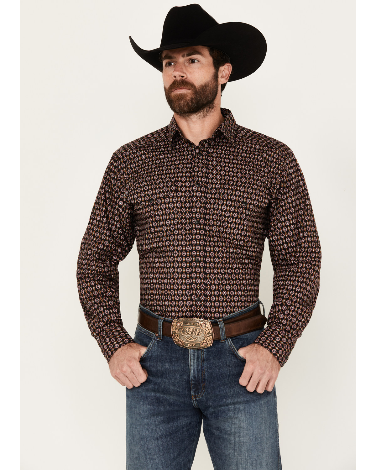Ariat Men's Eren Southwestern Print Long Sleeve Snap Western Shirt