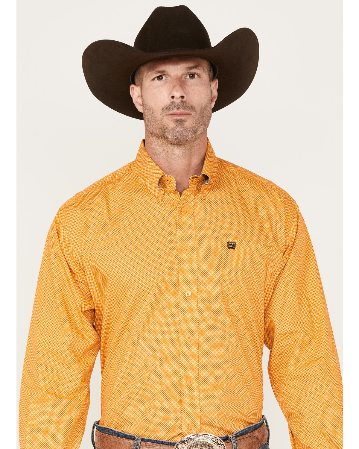 Cinch Men's All-Over Box Print Button Down Western Shirt