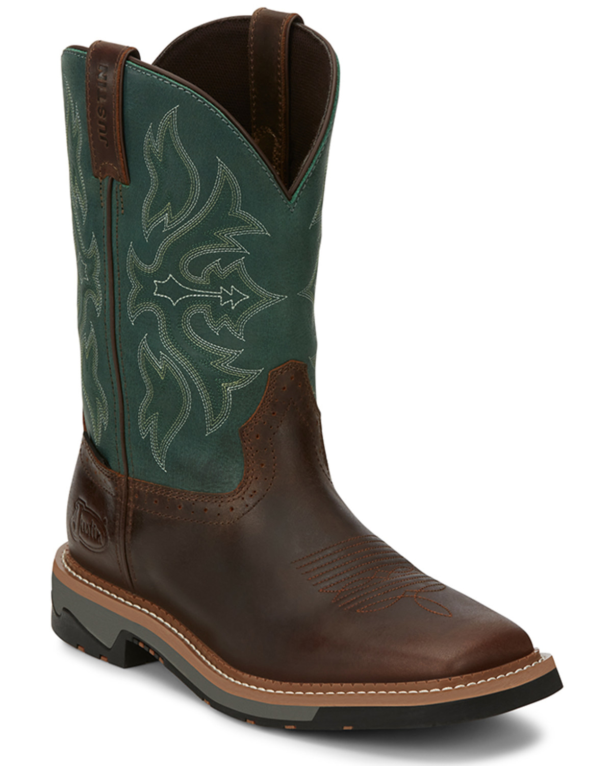 Justin Men's Tan Bolt Western Work Boots - Soft Toe