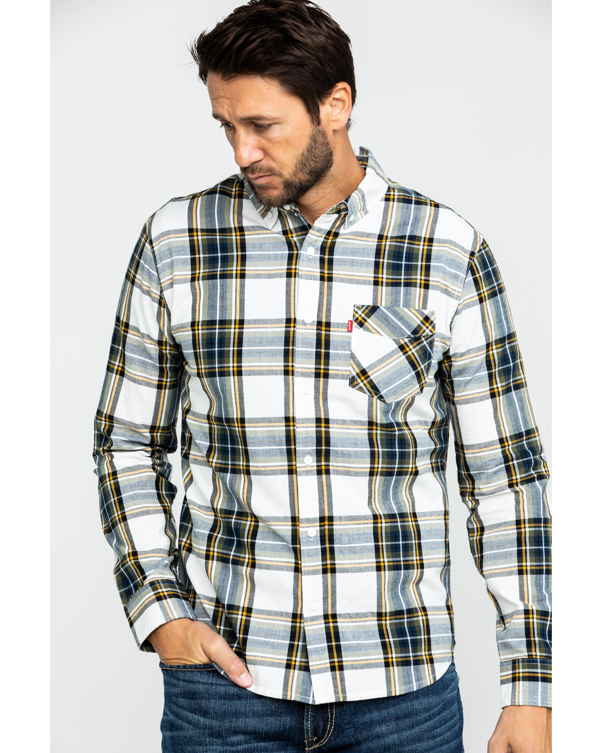 men's levi's checked shirt