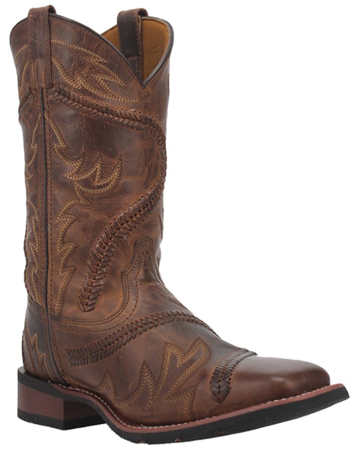 Laredo Men's Arlo Bucklace Fancy Sidewinder Western Boots - Broad Square Toe