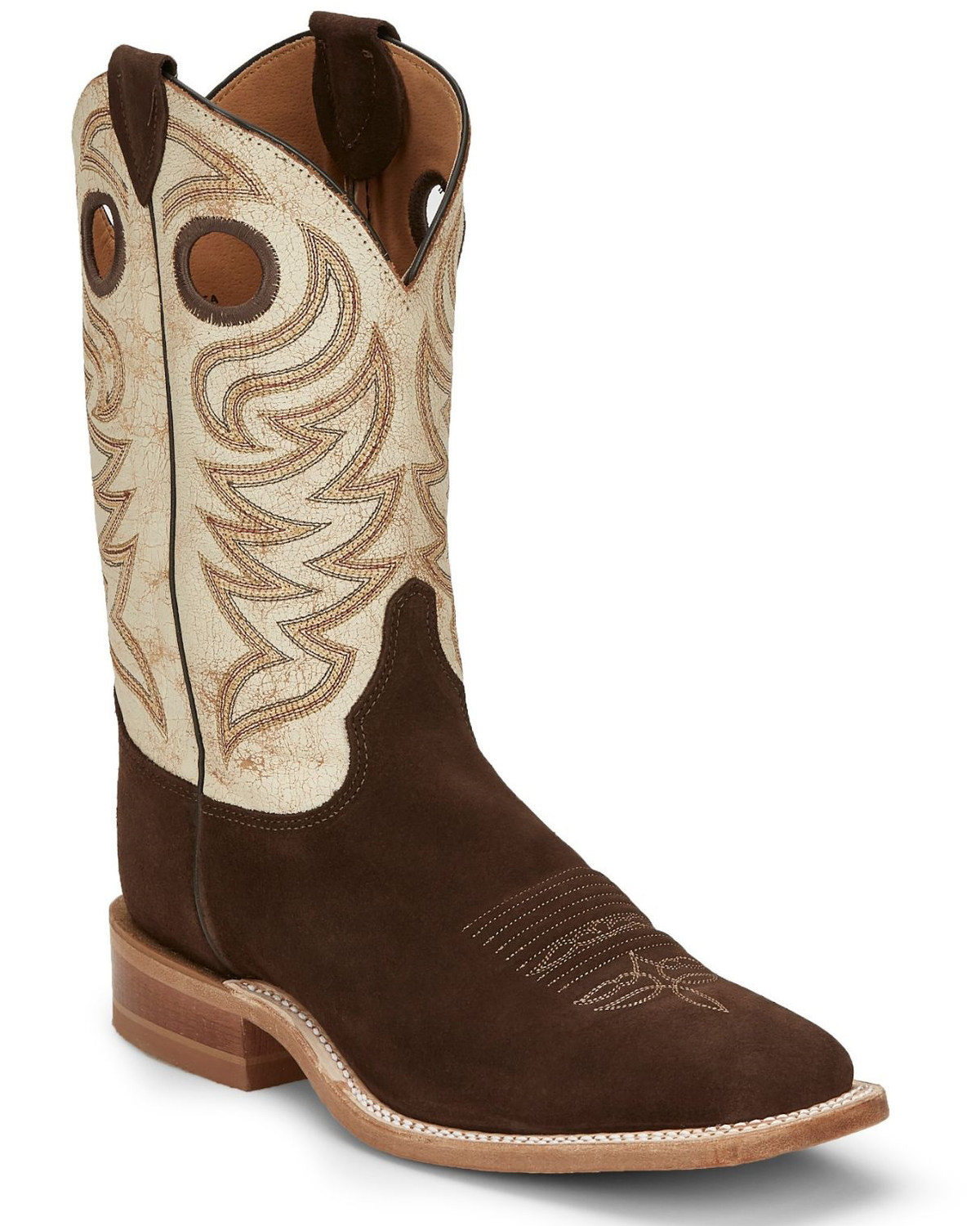 justin wide square toe boots