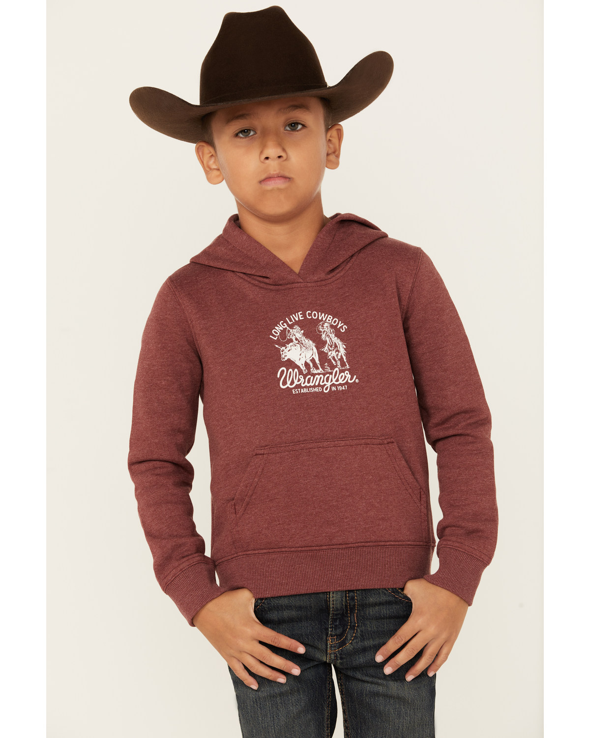 Wrangler Boys' Long Live Cowboys Hooded Sweatshirt