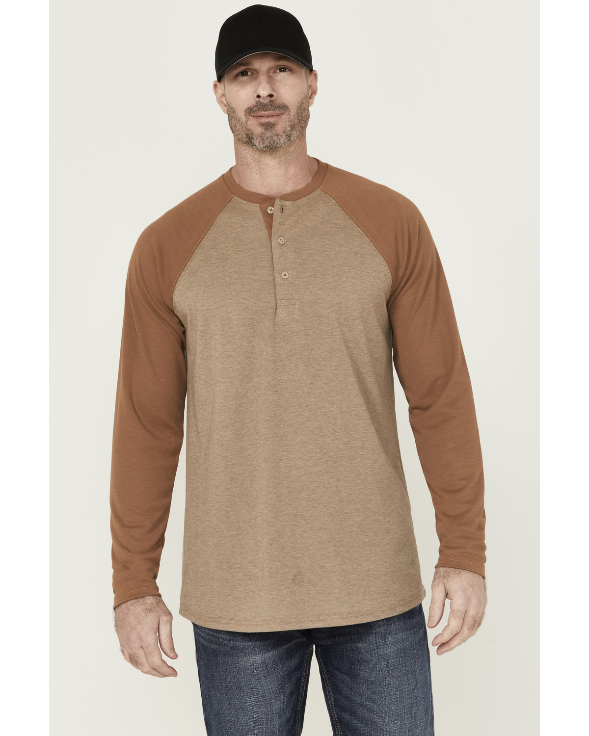 Cody James Men's FR Bronze Raglan Long Sleeve Henley Work Shirt