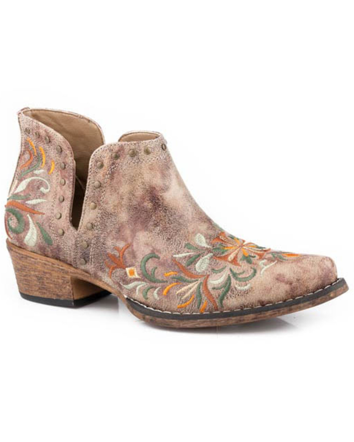 Roper Women's Ava Floral Western Booties - Snip Toe