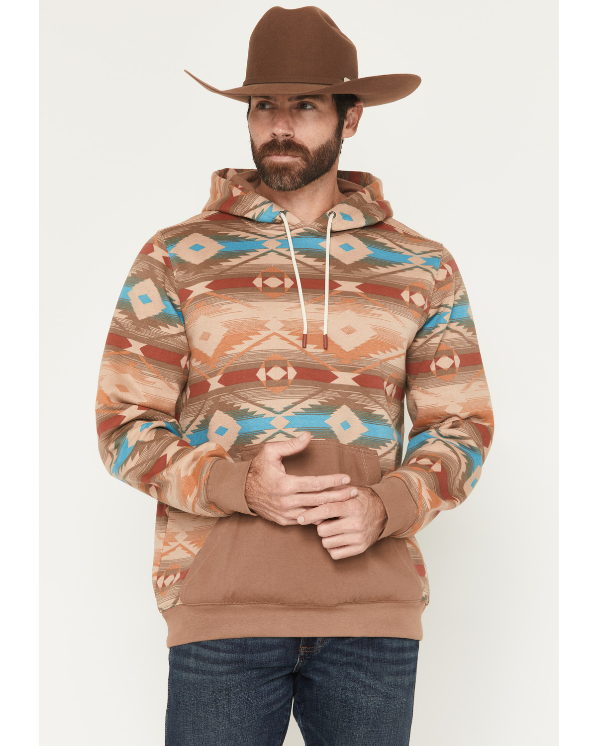 Cody James Men's Denver Southwestern Print Hooded Sweatshirt