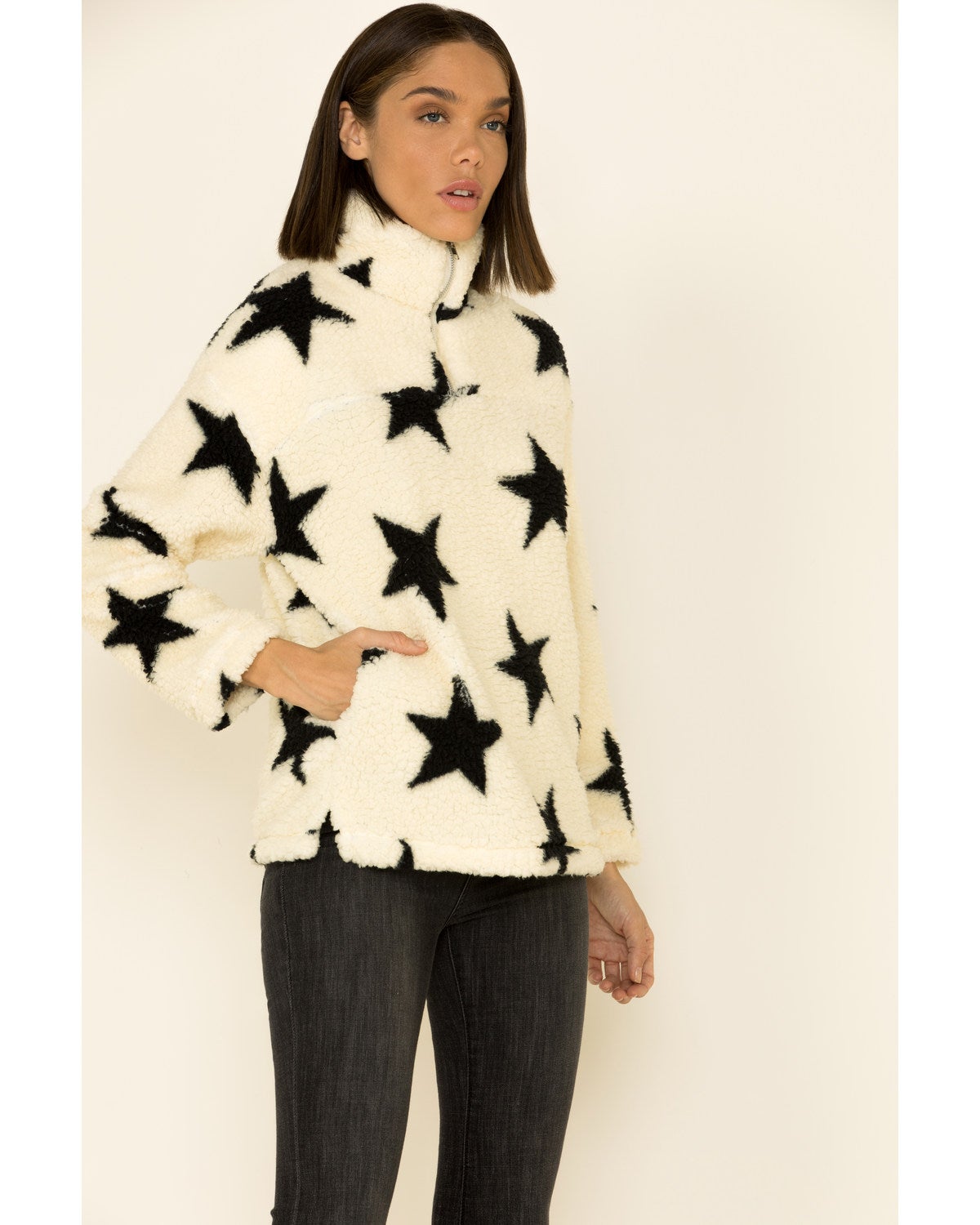 cream sherpa pullover