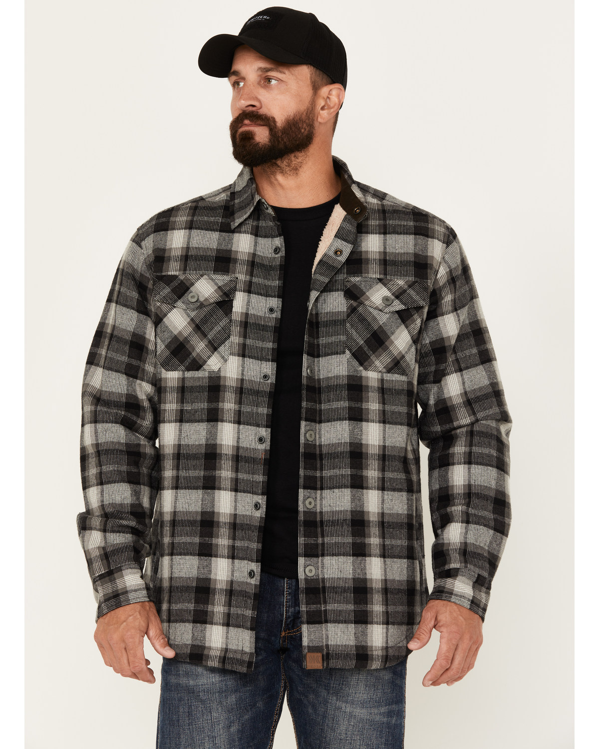 Dakota Grizzly Men's Ivan Plaid Print Sherpa Lined Flannel Shirt Jacket