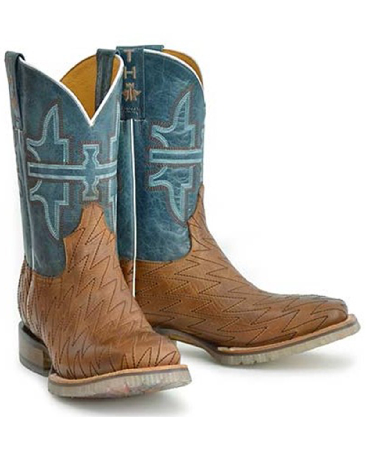 Tin Haul Men's Lightning Bolt Western Boots - Broad Square Toe