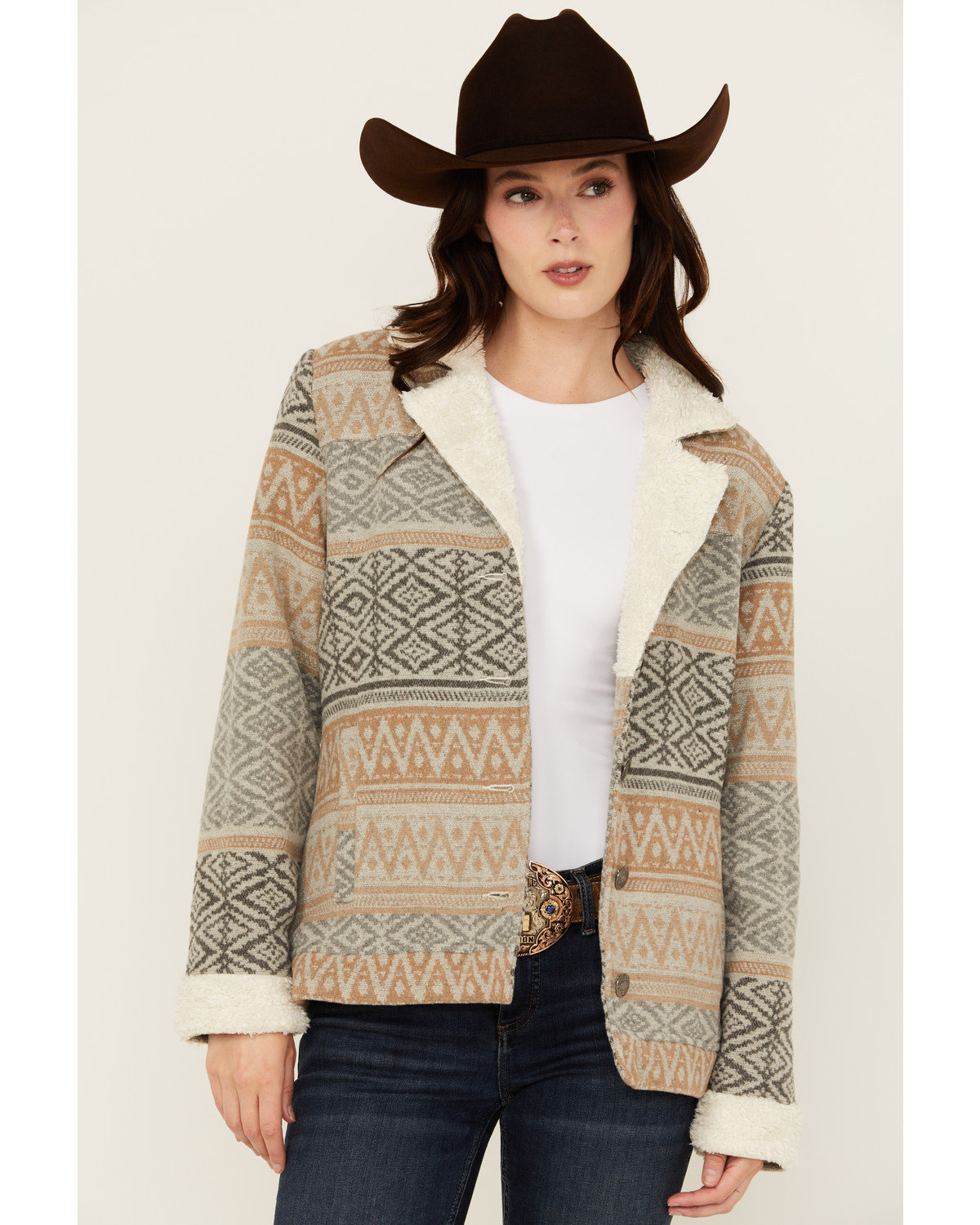 Outback Trading Co Women's Gemma Southwestern Sherpa Lined Jacket