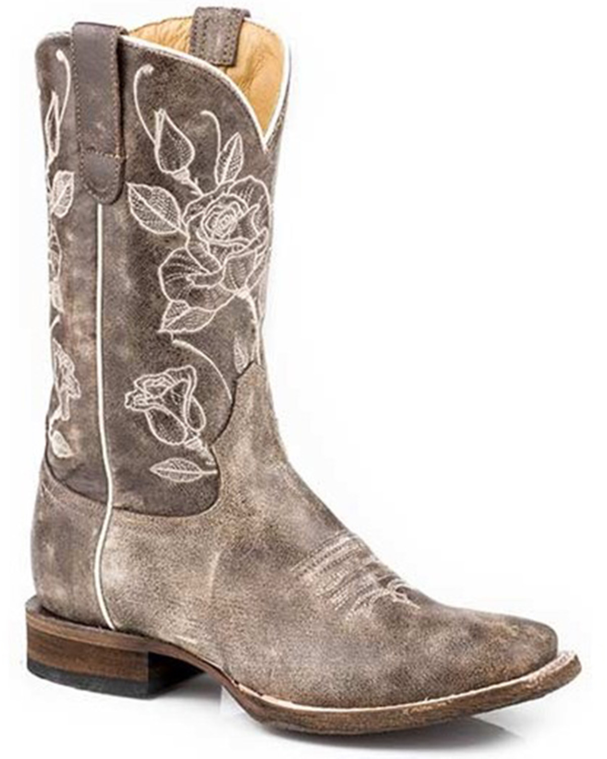 Roper Women's Desert Rose Floral Shaft Western Boots - Square Toe